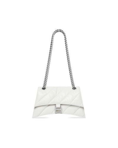 Balenciaga Crush Medium Chain Bag Quilted - White
