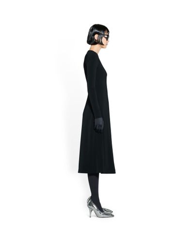 Balenciaga A-line Crewneck Dress - Black