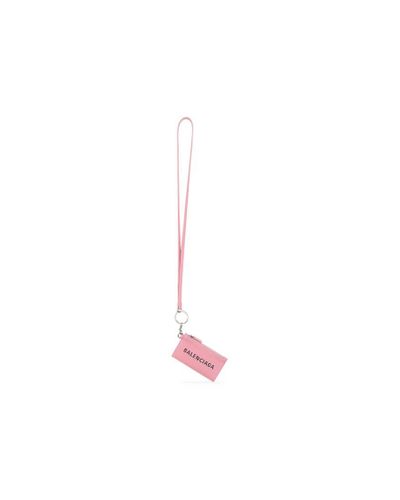 Balenciaga Cash Card Case On Keychain - Pink