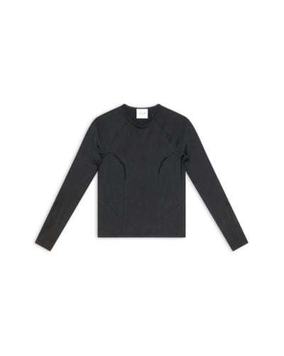 Balenciaga 3b Sports Icon Fitted Long Sleeve Top - Black