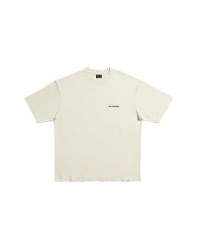 Balenciaga Back T-Shirt Medium Fit Creme - Weiß