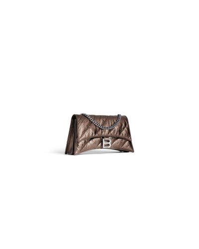 Balenciaga Crush Xs Chain Bag Metallized Quilted - Natural