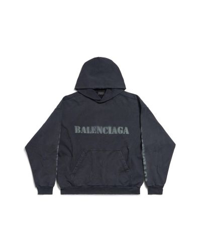 Balenciaga Stencil type hoodie medium fit - Blau