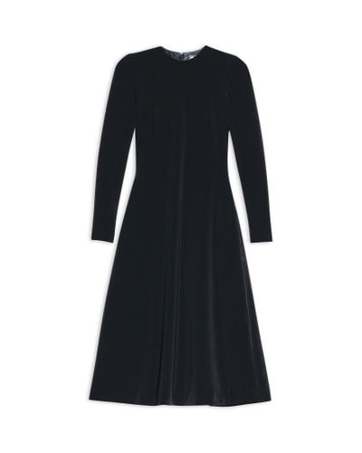 Balenciaga A-line Crewneck Dress - Black