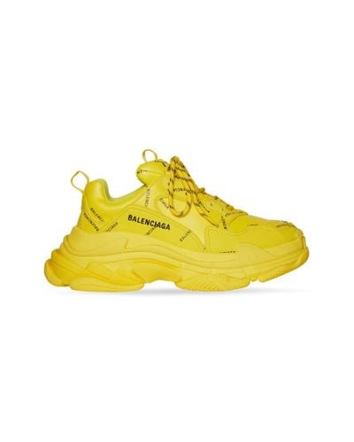Balenciaga Triple S Sneaker Allover Logo - Yellow