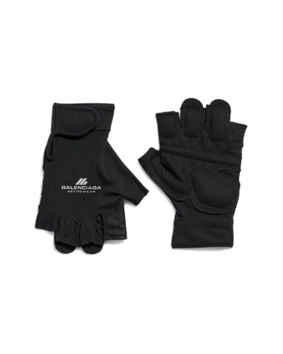 Balenciaga Activewear Open Finger Gloves - Black