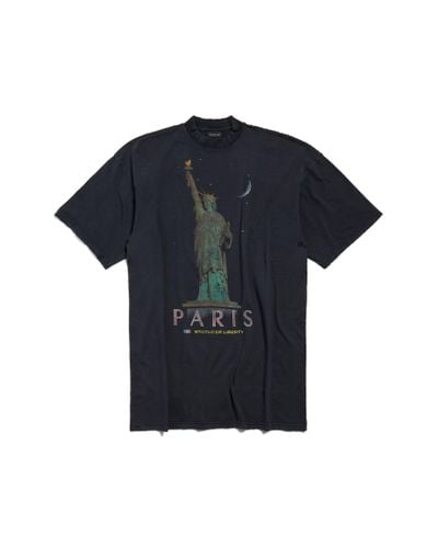 Balenciaga Paris Liberty T-shirt Dress - Blue