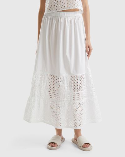 Benetton Skirt With Broderie Anglaise - Black