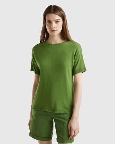 Benetton Short Sleeve Jumper - Green