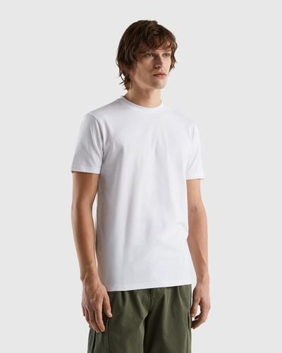 Benetton Slim Fit-t-shirt In Stretchiger Baumwolle - Schwarz