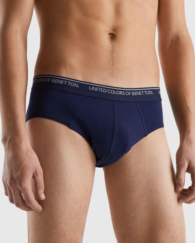 Benetton Slip De Algodón Orgánico Elástico - Azul