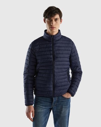 Benetton Padded Jacket With Recycled Wadding - Blue