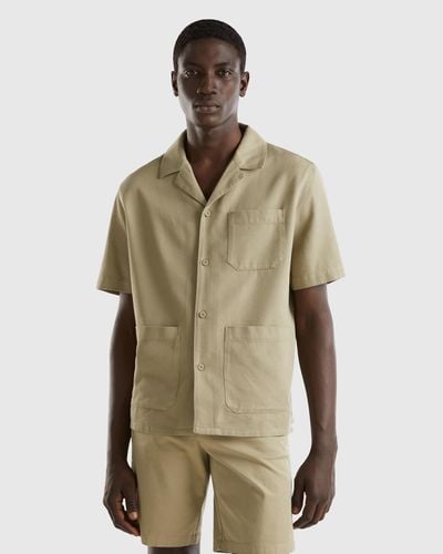 Benetton Shirt In Modal® And Cotton Blend - Natural