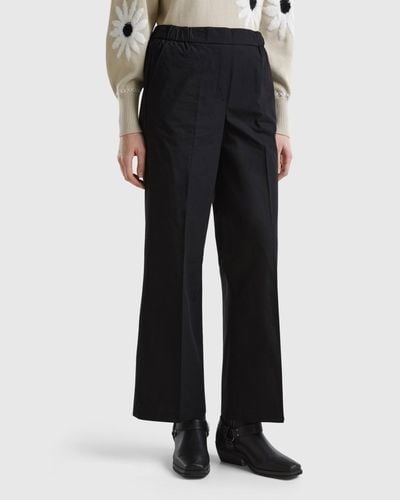 Benetton Trousers With Elastic Waist - Black