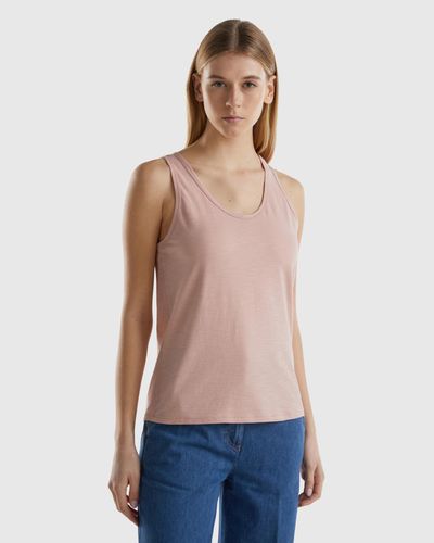 Benetton Tank Top In Lightweight Cotton - Blue