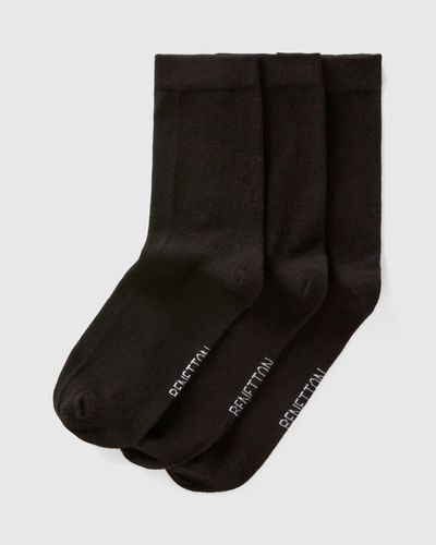 Benetton Sock Set In Organic Stretch Cotton Blend - Black