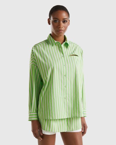 Benetton Wide Striped Shirt - Green