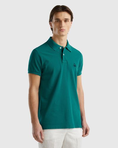 Benetton Teal Green Slim Fit Polo