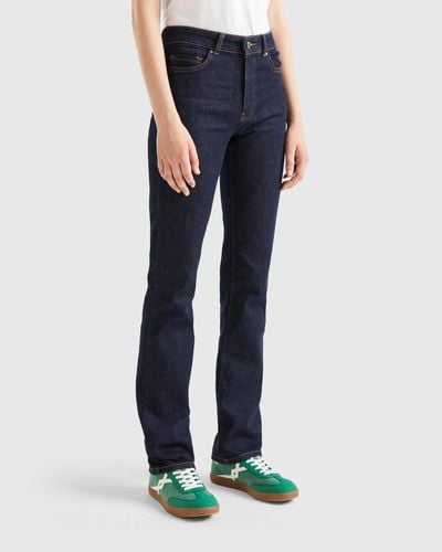 Benetton Five-pocket-jeans In Bootcut-länge - Schwarz