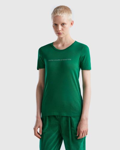 Benetton T-Shirt mit Rundhalsausschnitt in Pink | Lyst DE