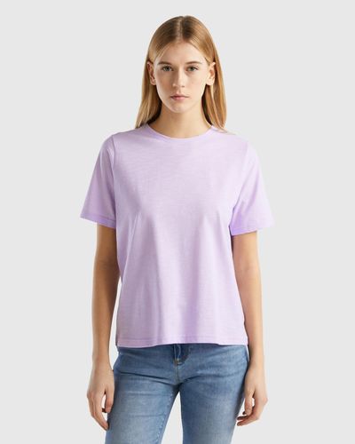 T-Shirt Pink in mit DE Benetton | Rundhalsausschnitt Lyst