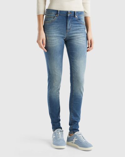 Benetton Skinny Fit Push Up Jeans - Blue