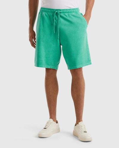 Benetton Organic Cotton Sweat Shorts - Green