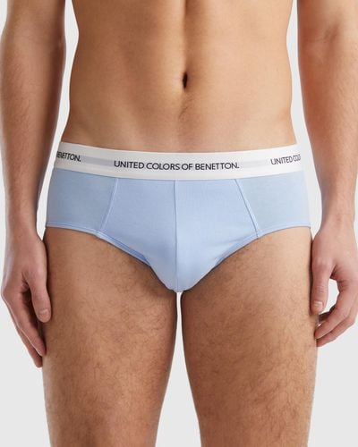 Benetton Underwear In Stretch Organic Cotton - Blue