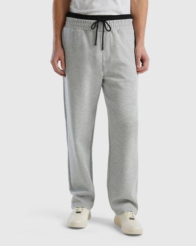 Benetton Joggers In Felpa Con Coulisse - Nero