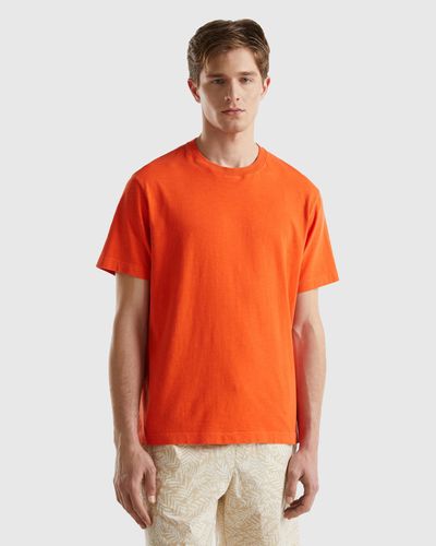 Benetton Lightweight Relaxed Fit T-shirt - Orange