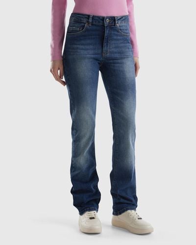 Benetton Five-pocket-jeans In Bootcut-länge - Schwarz