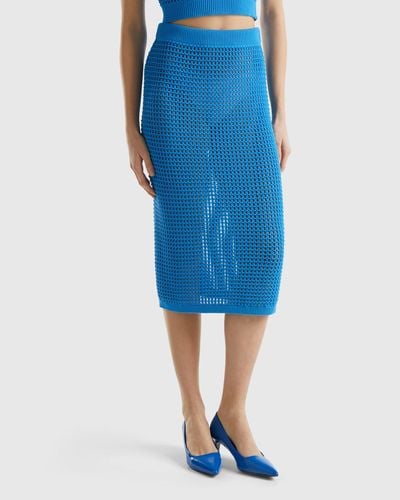 Benetton Crochet Skirt - Blue