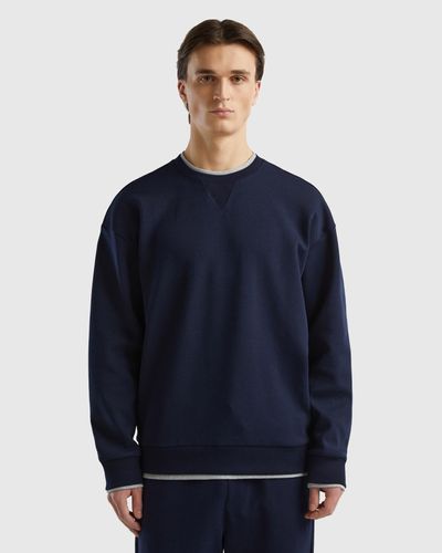 Benetton Sudadera Relaxed Fit - Azul