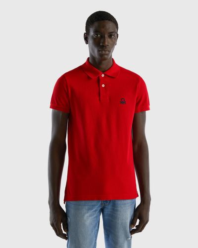 Benetton Red Slim Fit Polo