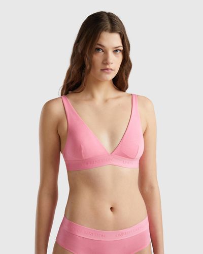 Benetton Reggiseno A Triangolo In Cotone Bio - Nero