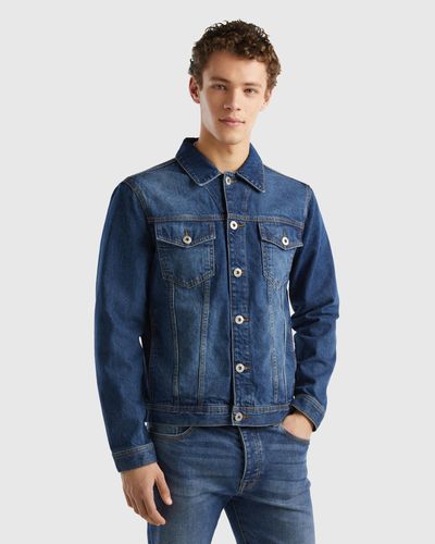 Benetton Giubbino Di Jeans Regular Fit - Blu