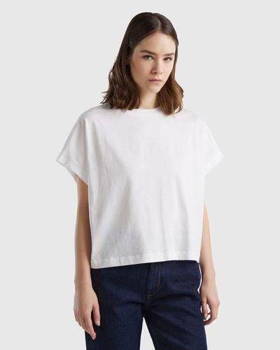 Benetton Kimono Sleeve T-shirt - White