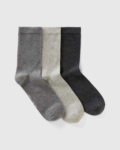 Benetton Pack De Calcetines De Algodón Mixto Orgánico Elástico - Negro