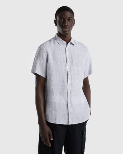 Benetton 100% Linen Short Sleeve Shirt - Black