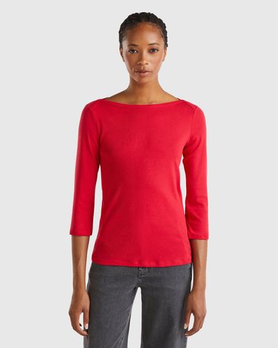 Top rojo manga larga hotsell