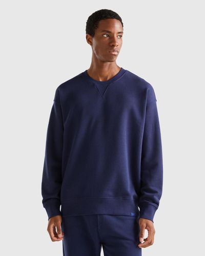 Benetton Geschlossenes Sweatshirt In 100% Baumwolle - Blau