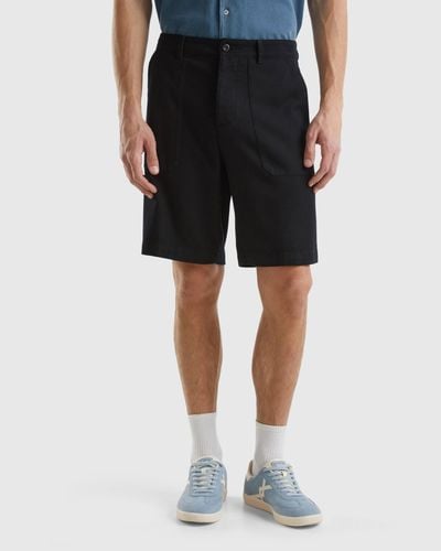 Benetton Shorts In Modal® And Cotton Blend - Black