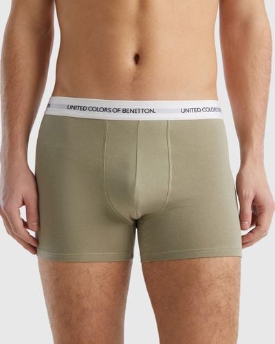 Benetton Boxers In Stretch Organic Cotton - Natural