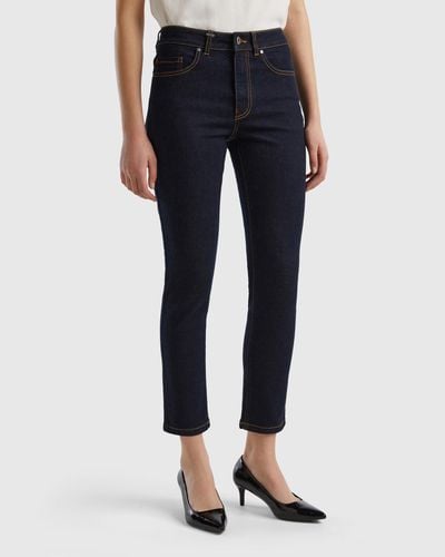 Benetton Slim Fit High-waisted Jeans - Black