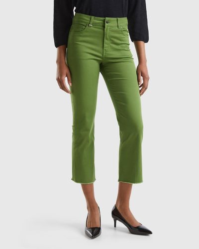 Benetton Five-pocket Cropped Trousers - Green