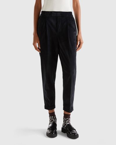 Benetton Chino En Velours Avec Taille Stretch - Noir