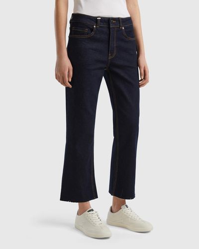 Benetton Cropped Jeans In Recycled Cotton - Black