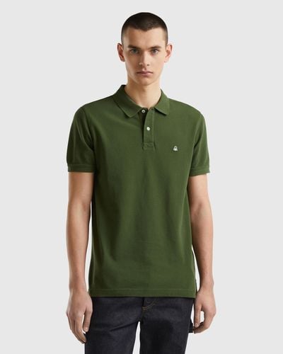Benetton Olive Green Regular Fit Polo