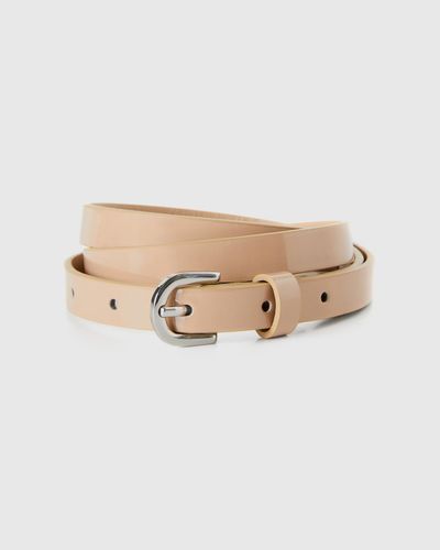 Benetton Flesh Pink Low Waist Patent Belt - Black