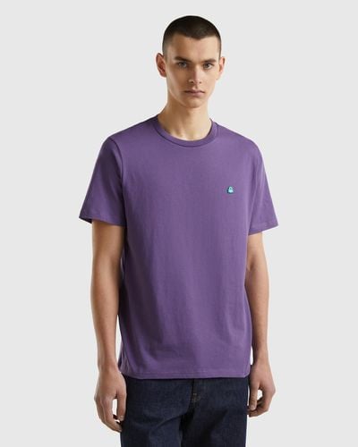 Benetton T-shirt Basique En 100 % Coton Bio - Violet